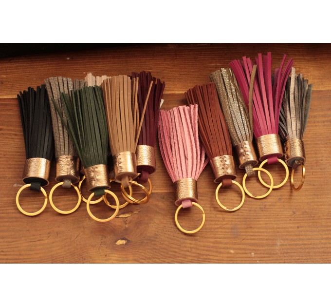 Leather Tassel Keychain