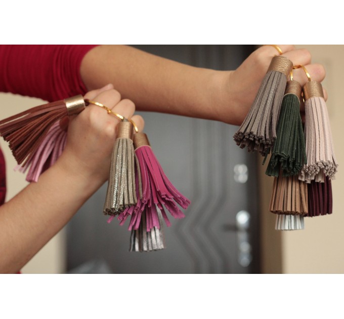 Leather Tassel Keychain