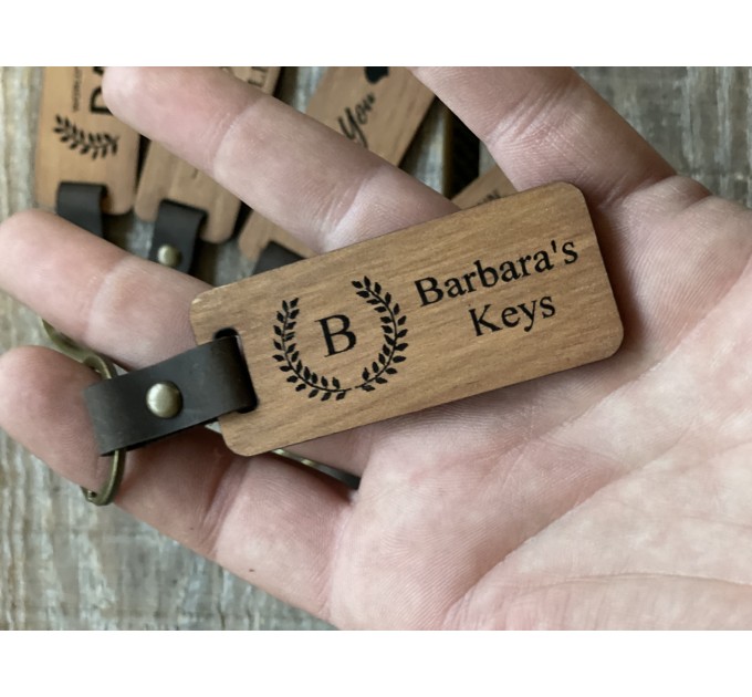 Wood Engraved Keychain 