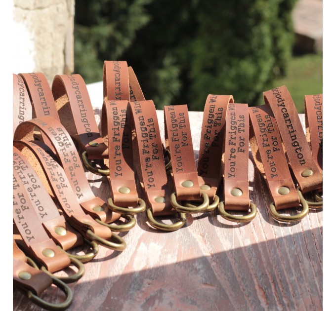 A personalized leather keychain is a great Christmas gift idea 