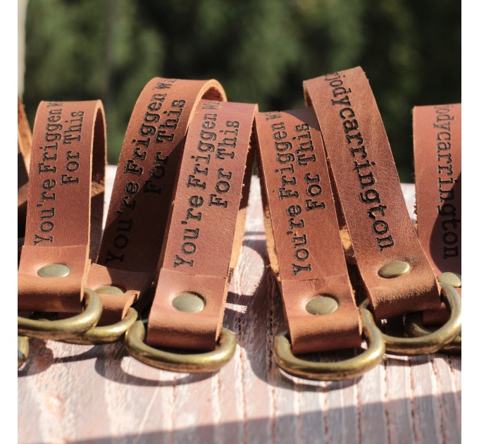 A personalized leather keychain is a great Christmas gift idea 