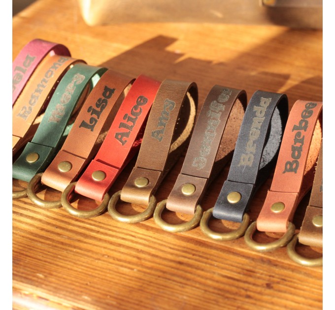 A personalized leather keychain is a great Christmas gift idea 