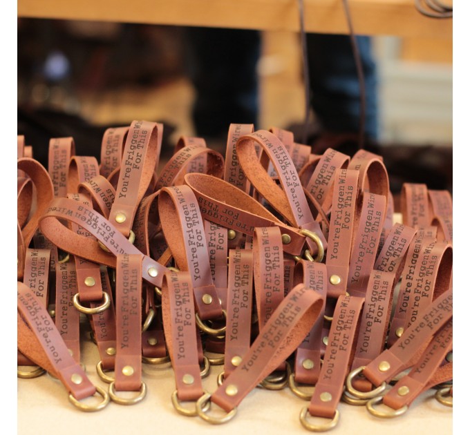 A personalized leather keychain is a great Christmas gift idea 