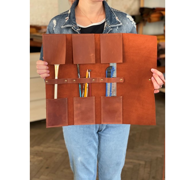 Leather Paint Brush Roll