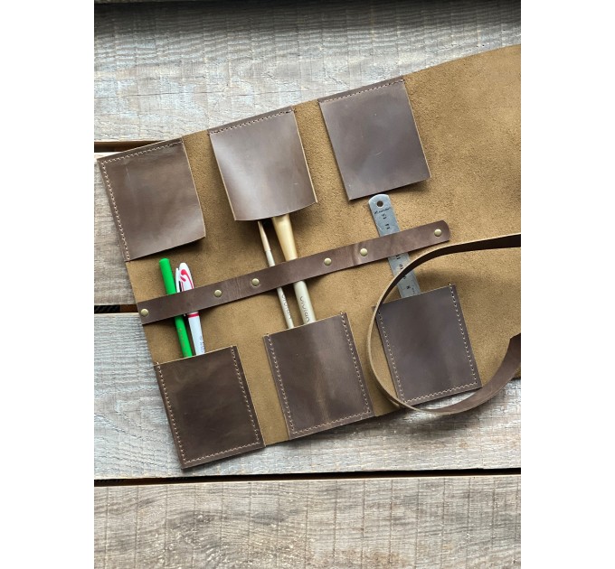 Leather Paint Brush Roll