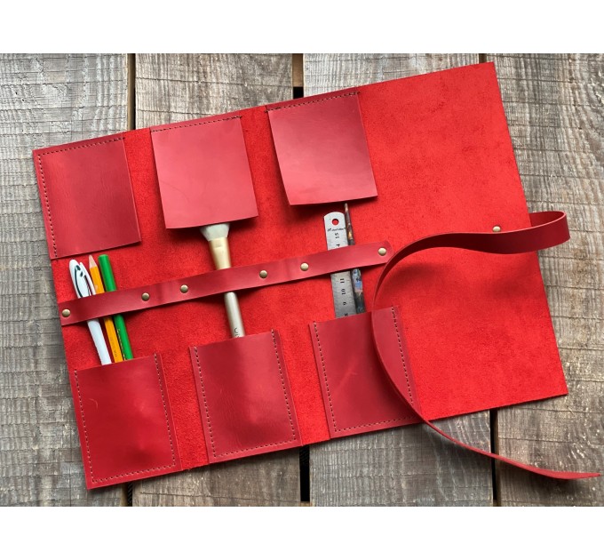 Leather Paint Brush Roll
