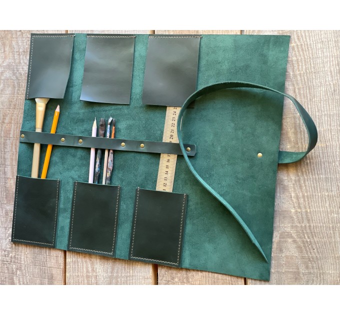 Leather Paint Brush Roll