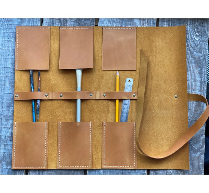 Leather Paint Brush Roll