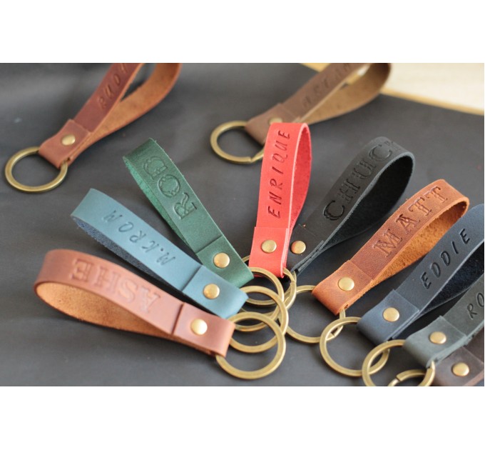 Personalised Leather Keychain Manual Stamp