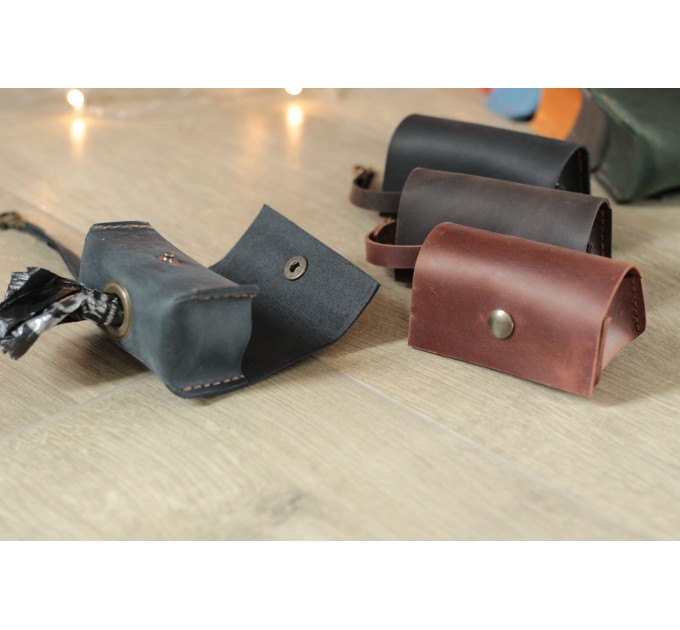 Leather Dog Poop Bag Dispenser - Stylish and Practical