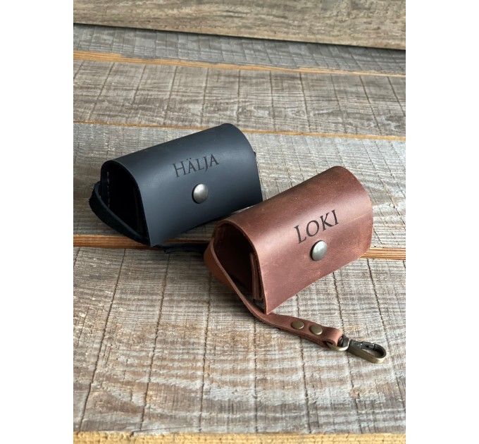 Leather Dog Poop Bag Dispenser - Stylish and Practical